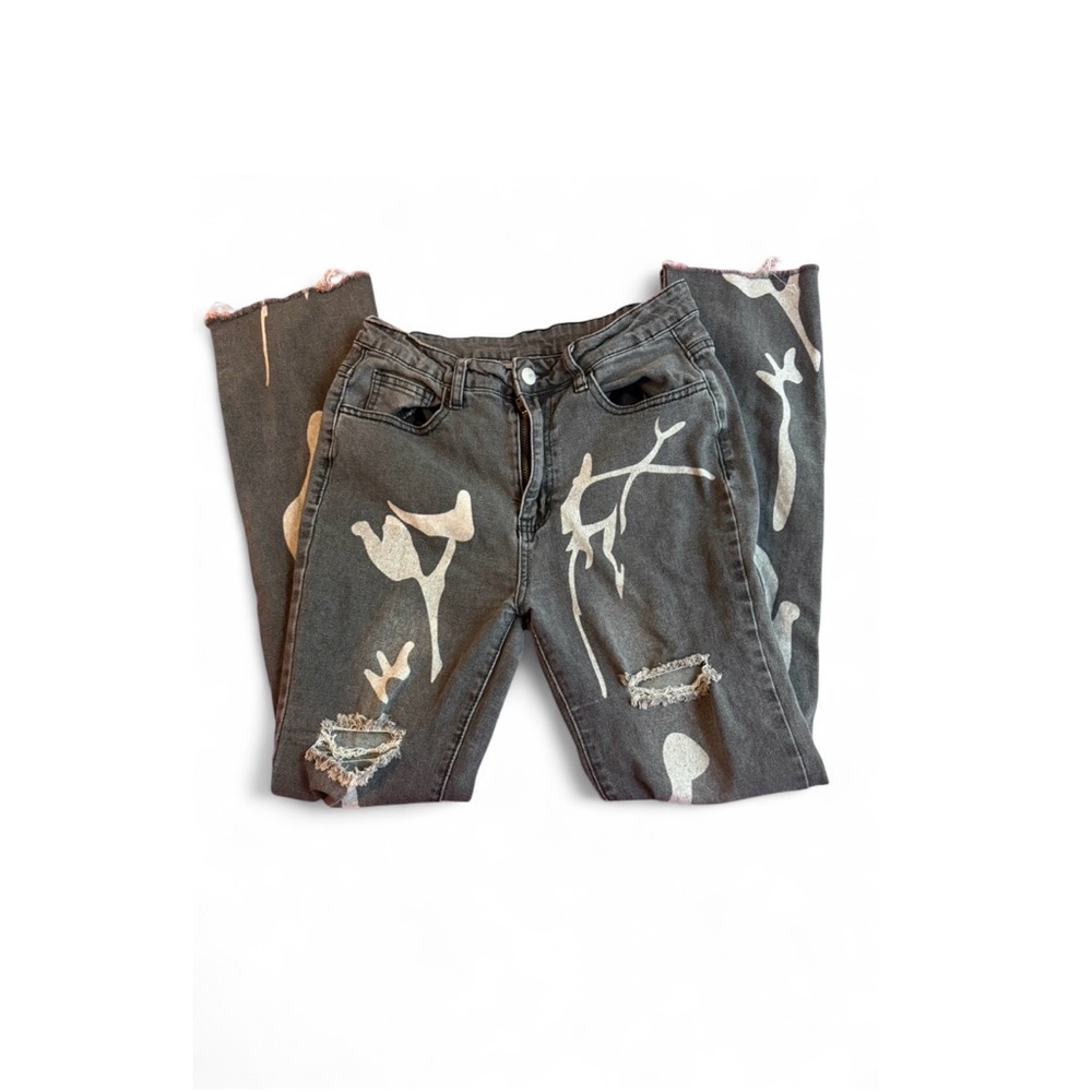 SHEIN Gray Distressed Skinny Pants